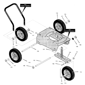 Wheel Assembly Diagram and Parts List for EV3550X92A 2003 Briggs and Stratton Edger